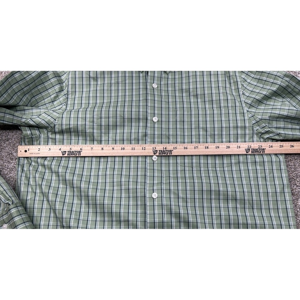 Duluth Trading Shirt Mens Large Tall Plaid Relaxed Fit Green Button Down - Picture 4 of 6